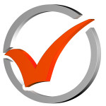 Orange Tick Circled Showing Quality Verified Approved Passed Good