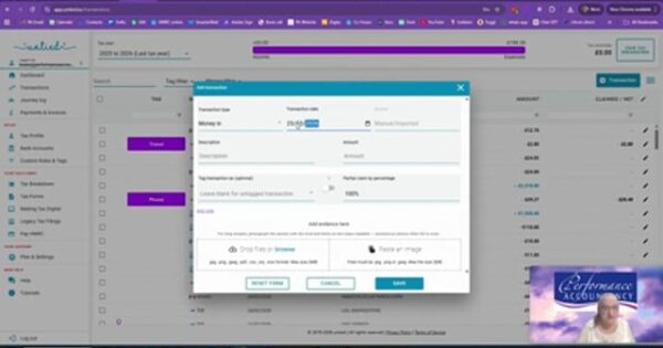 Untied - Enter manual Money in and out not via bank - Performance Accountancy